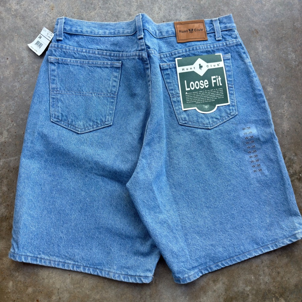 Vintage 90s Hunt Club Denim Shorts Loose Fit Workwear Blue 38 (g6b)